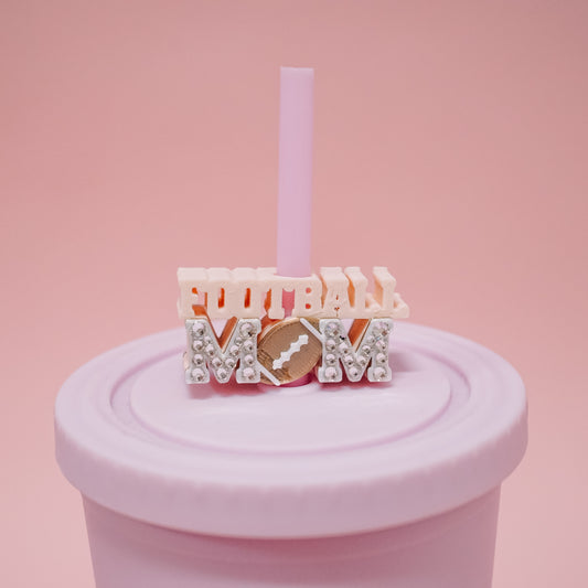 Football Mom Straw Charm