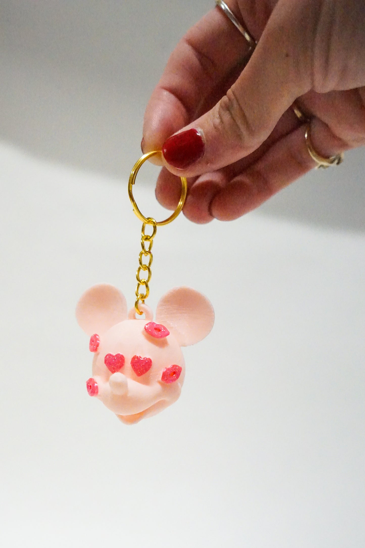 3D Valentine Mouse Bag Charm
