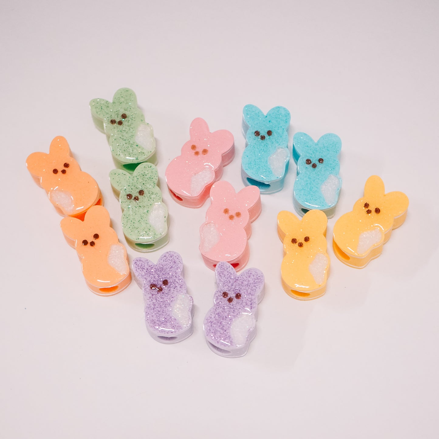 Marshmallow Bunny Straw Charm