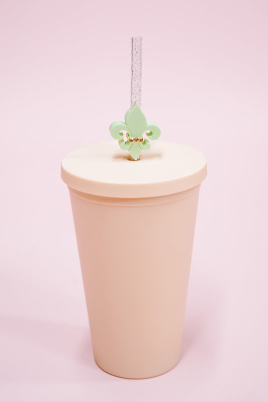 Fleur De Lis Straw Charm