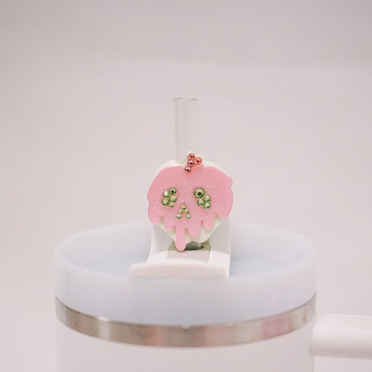 Pastel Poison Apple Straw Charm