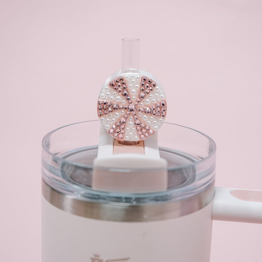 Crystal Peppermint Straw Charm