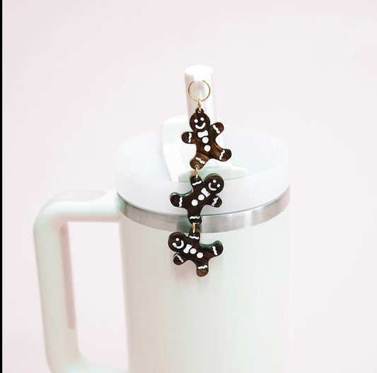 Gingerbread Charmed Straw Cover