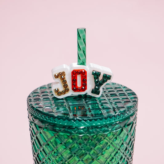 Varsity Joy Straw Charm