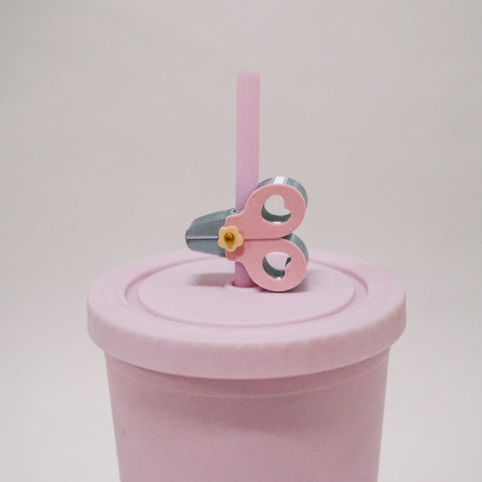 Scissors Straw Charm