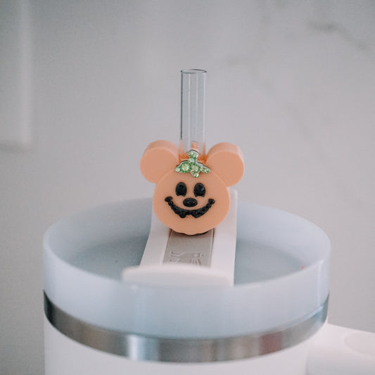 Cutie Mouse Pumpkin Straw Charm