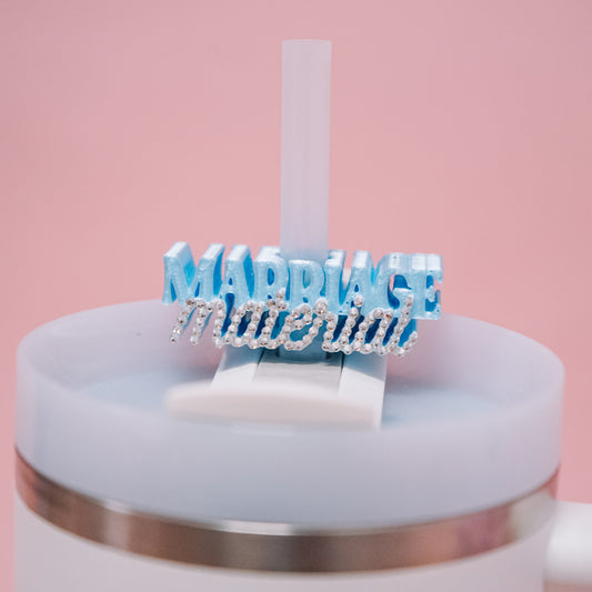 Marriage Material Straw Charm
