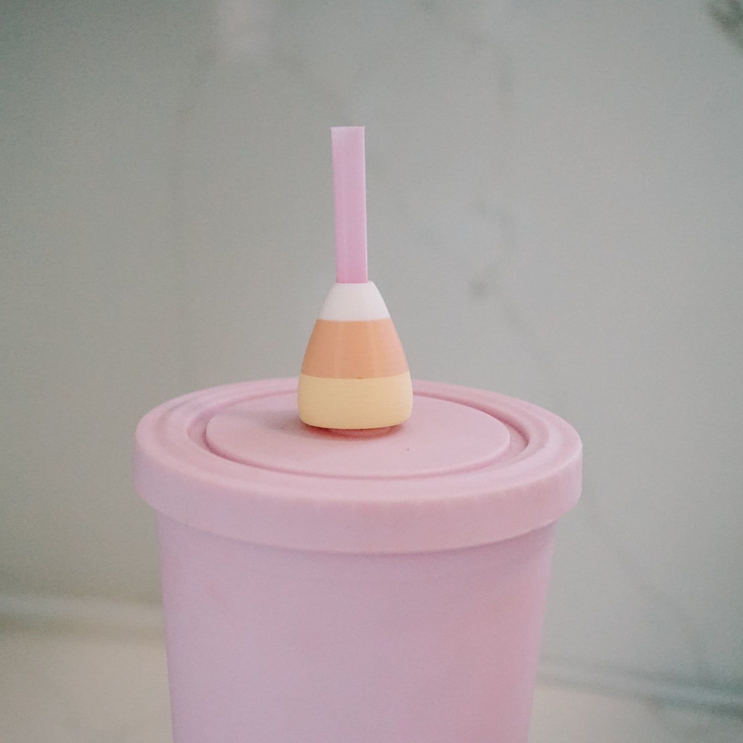3D Candy Corn Straw Charm