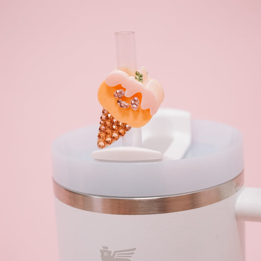 Pumpkin Ice Cream Straw Charm