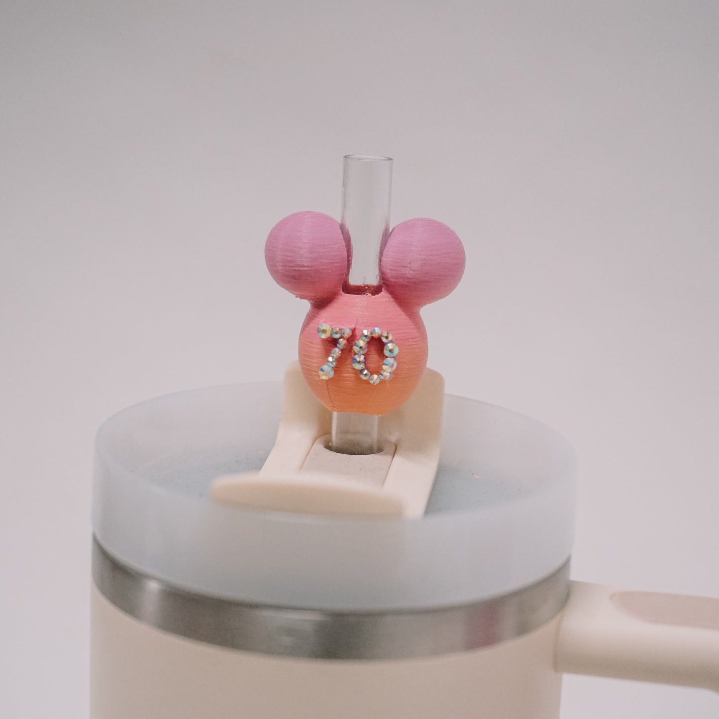 70th Ears Balloon Straw Charm