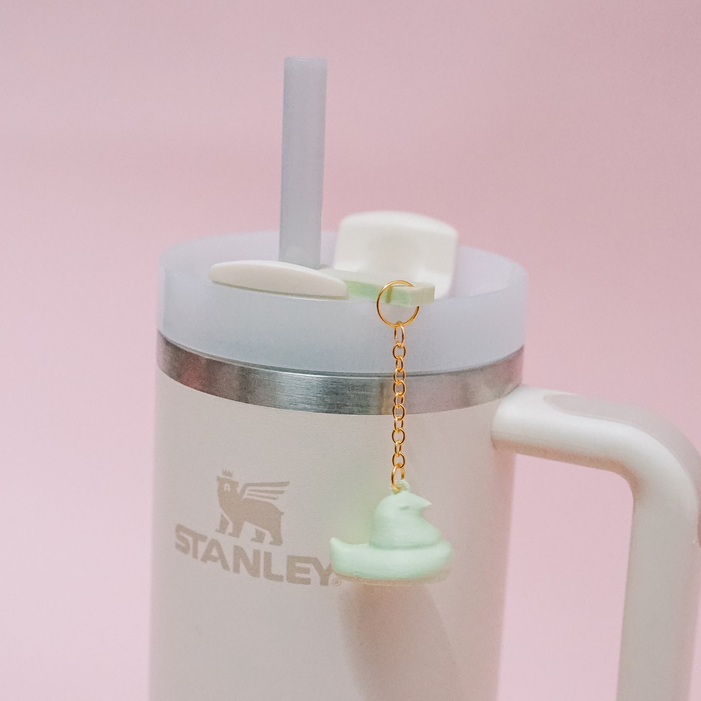 Marshmallow Chick Straw Dangle