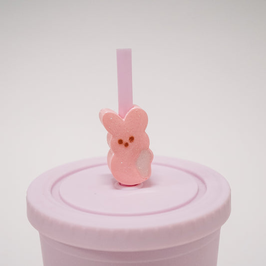 Marshmallow Bunny Straw Charm