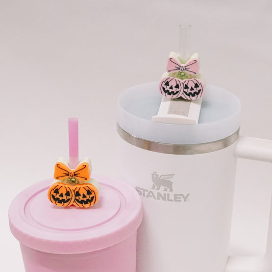 Jack-O-Cherries Straw Charm