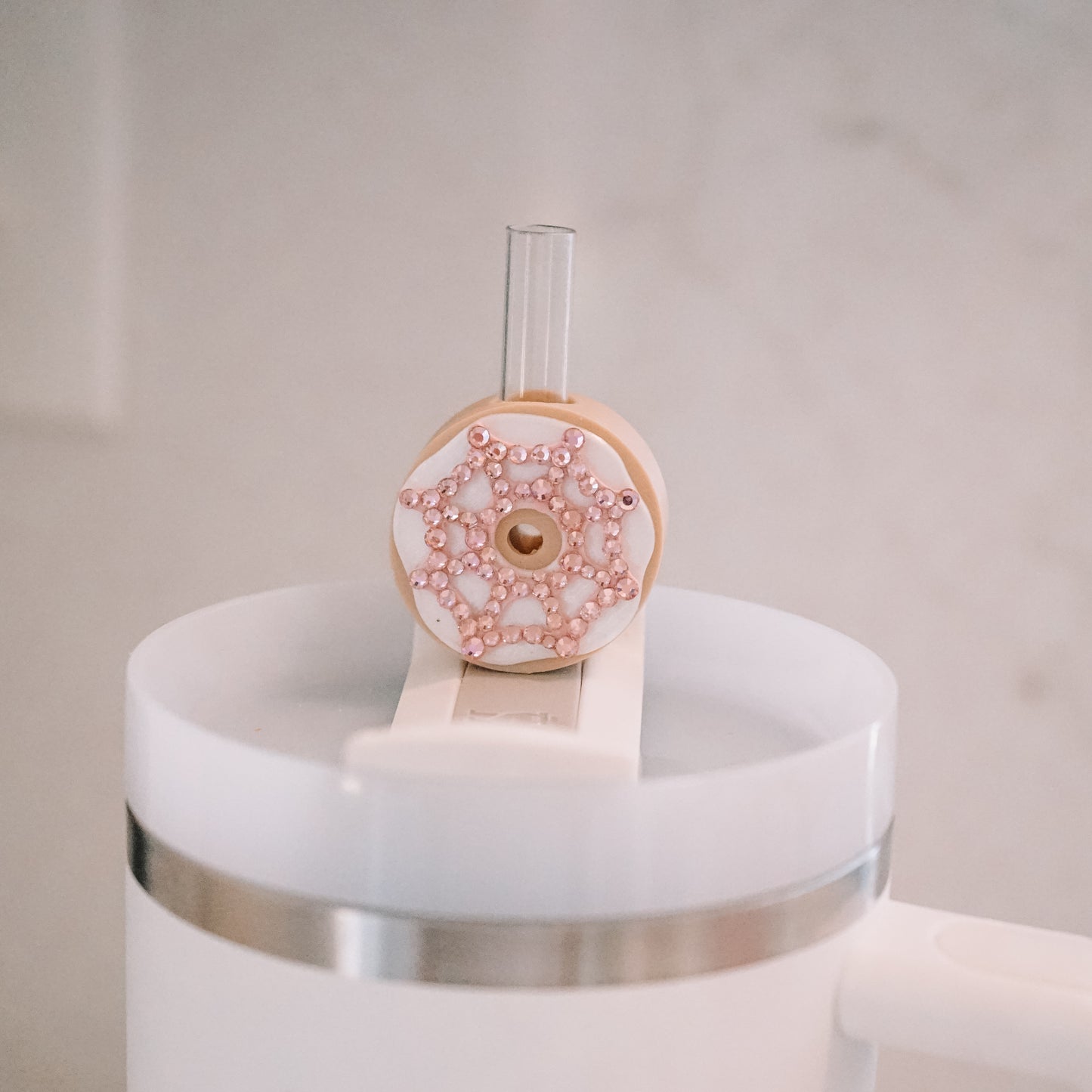 Spiderweb Donut Straw Charm