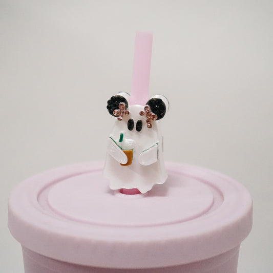 Iced Coffee Ghostie Straw Charm