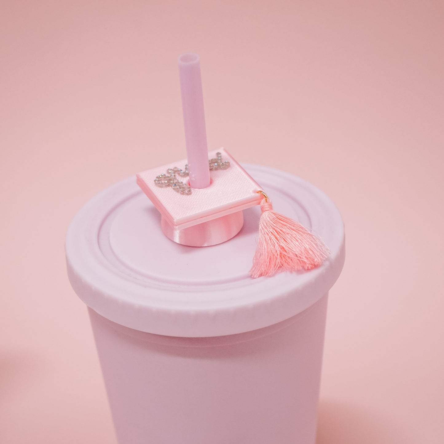 Grad Cap Straw Charm