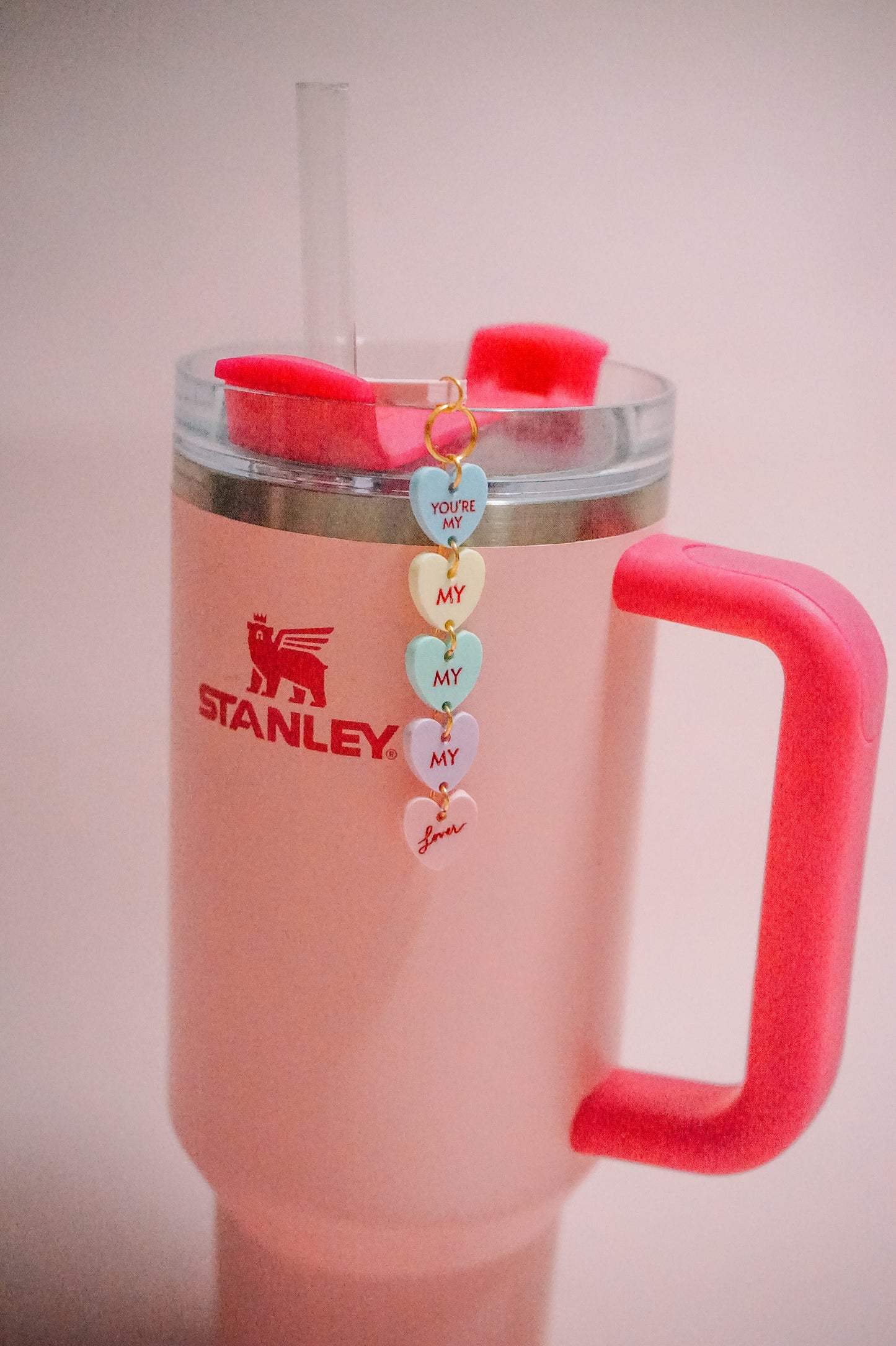 Lover Hearts Straw Dangle
