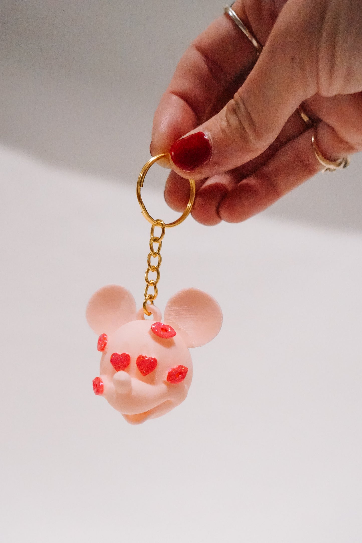 3D Valentine Mouse Bag Charm