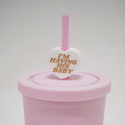 Having His Baby Straw Charm
