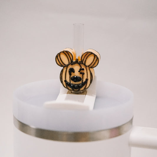Winking Pumpkin Straw Charm