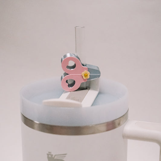 Scissors Straw Charm