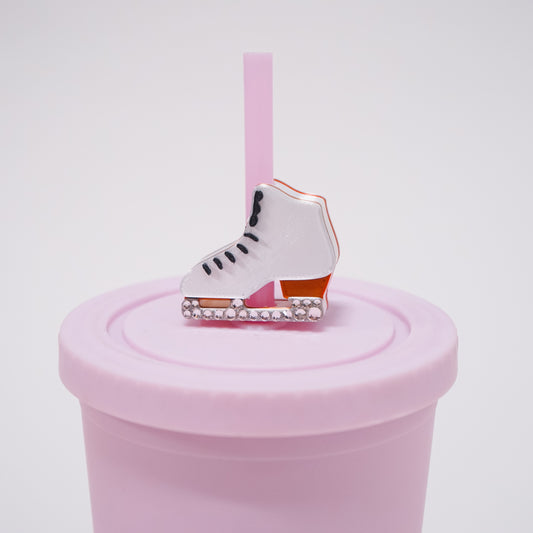 Ice Skate Straw Charm