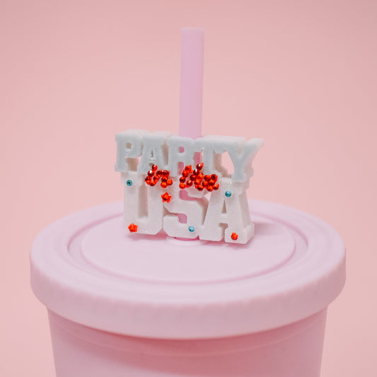 USA Party Straw Charm