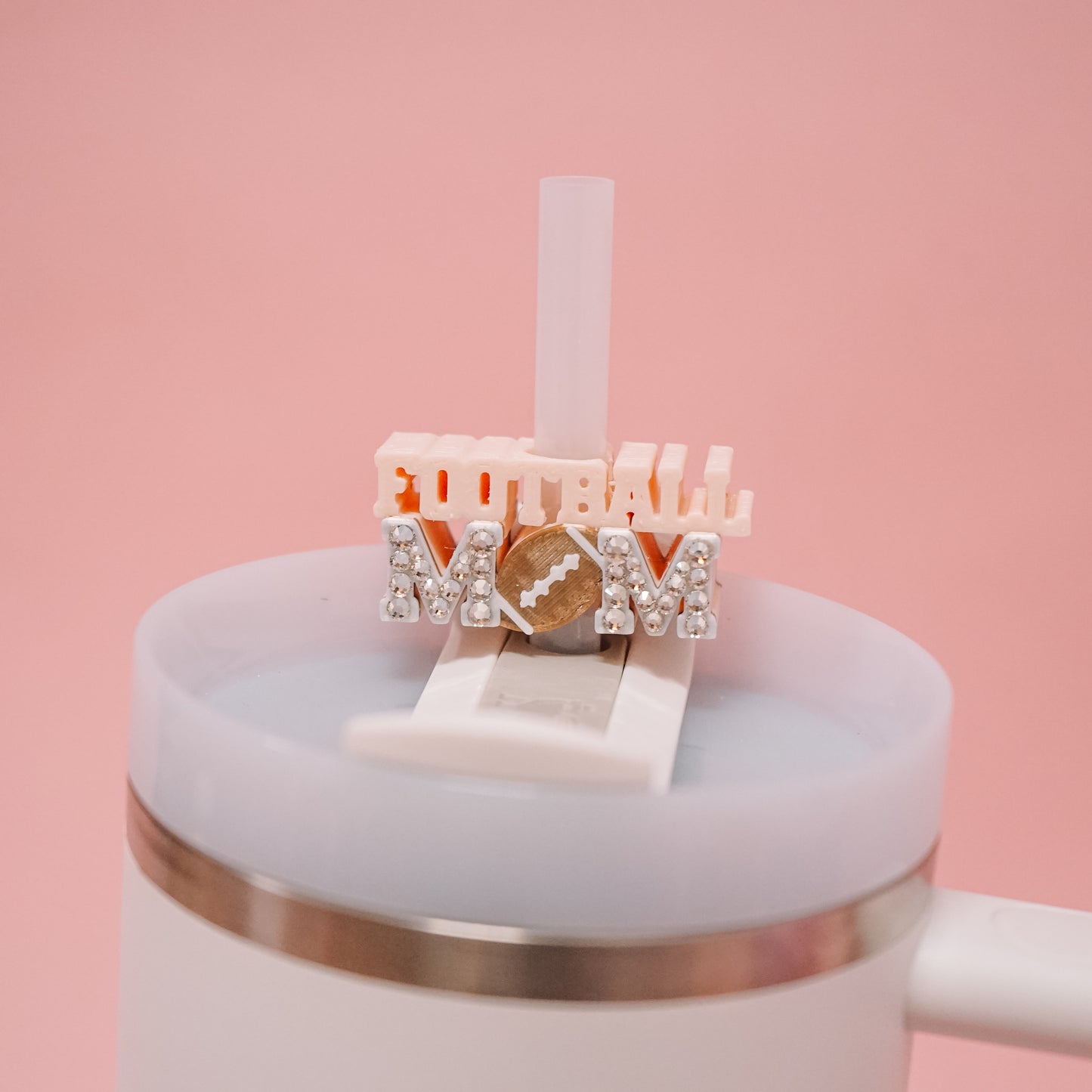 Football Mom Straw Charm