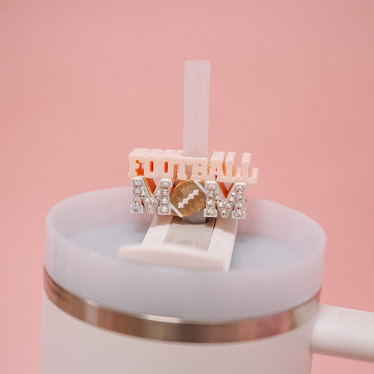 Football Mom Straw Charm