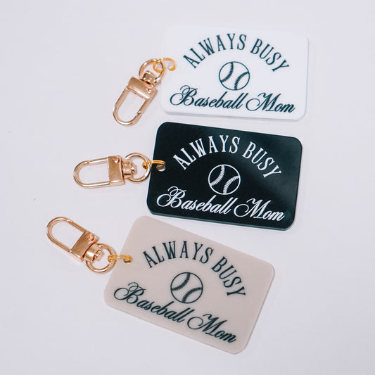 Busy Baseball Mom Bag Charm