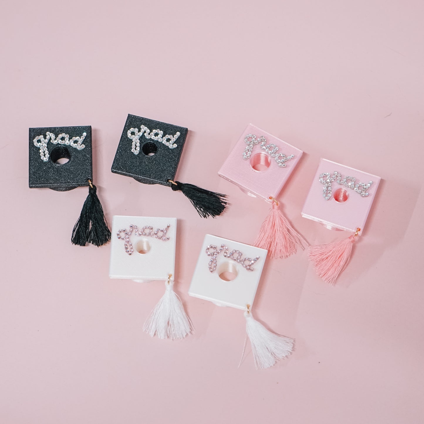 Grad Cap Straw Charm