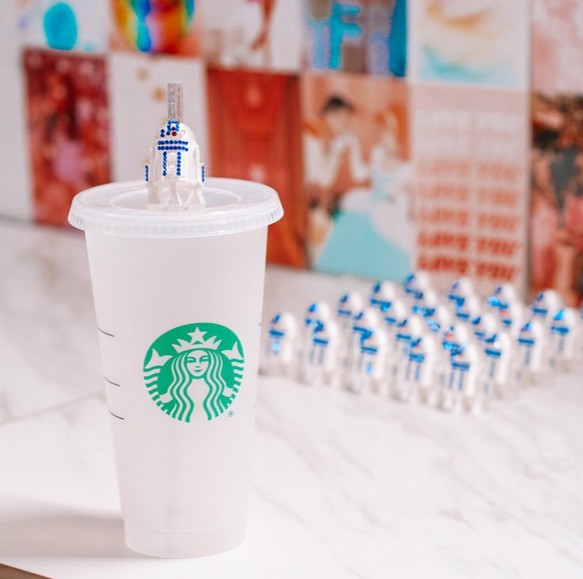 Crystal Droid Straw Charm