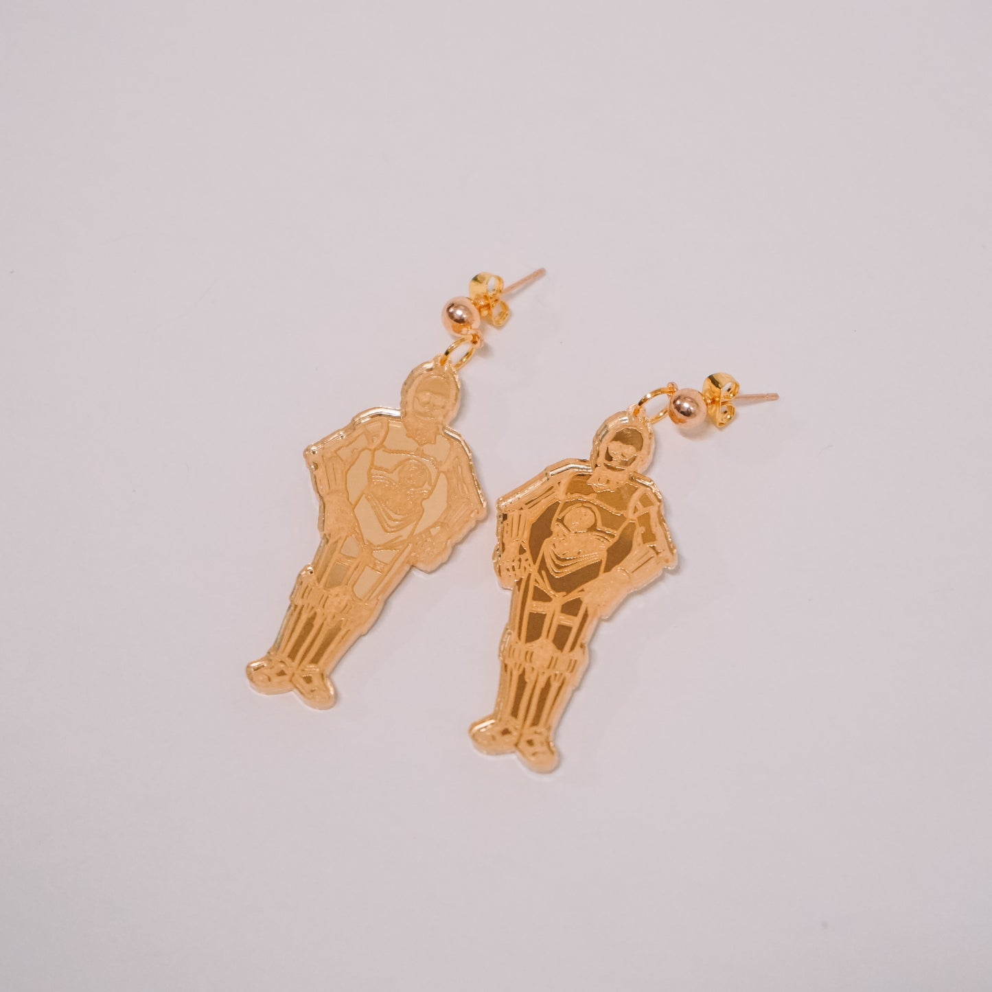 Gold Droid Earrings