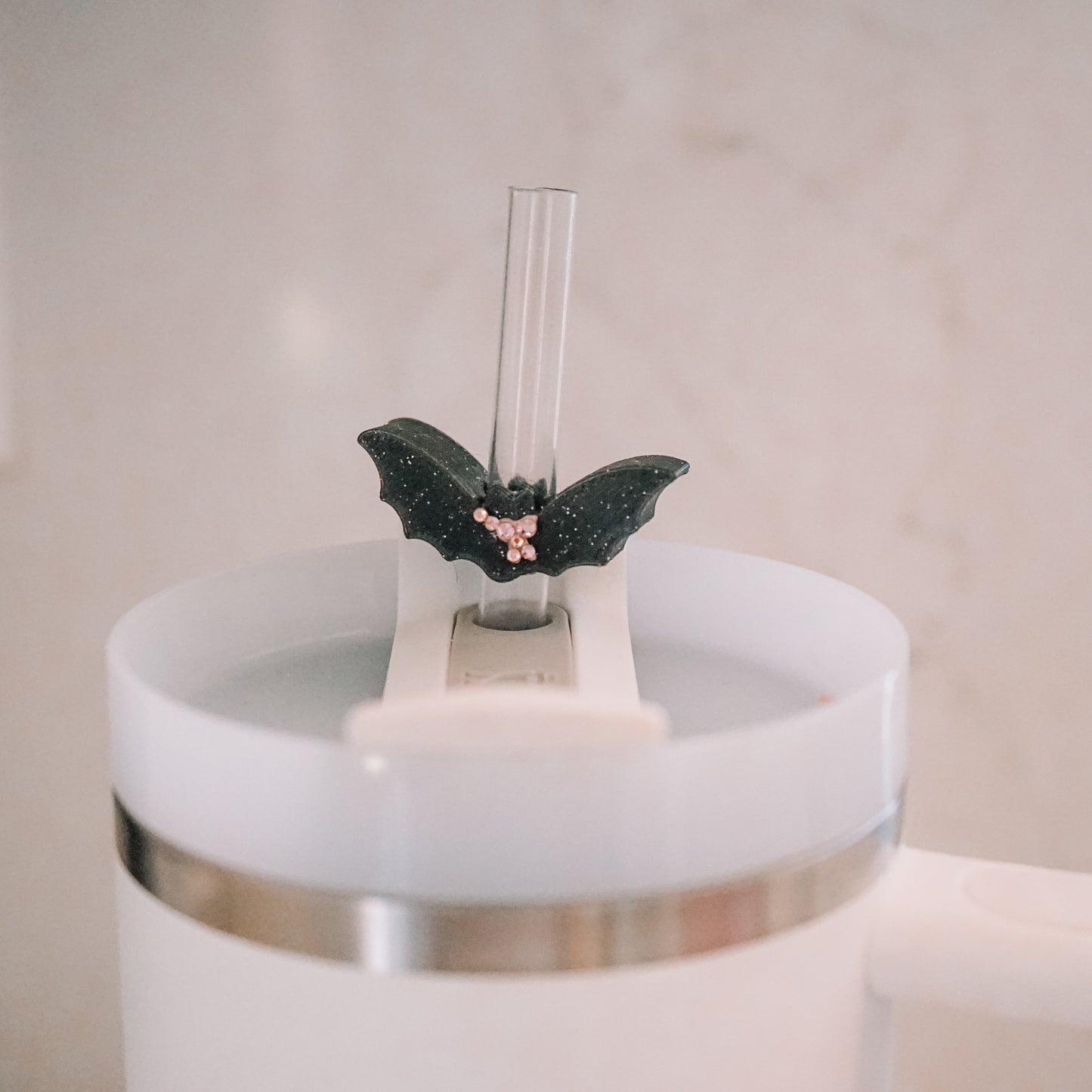 Bow Bat Straw Charm