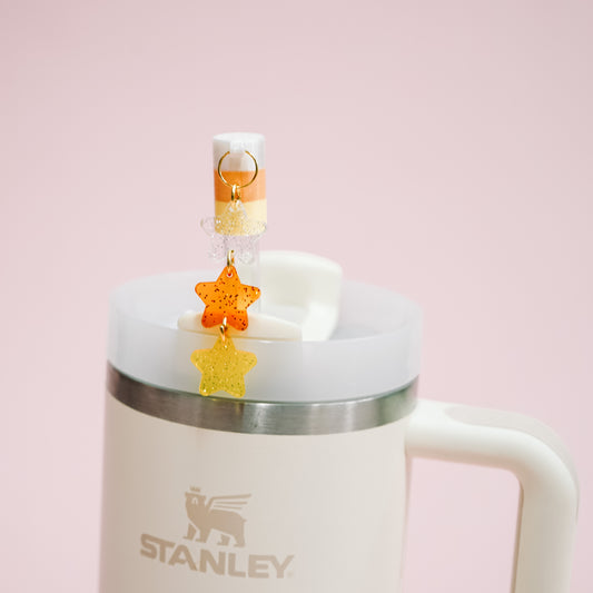 Candy Corn Star Charmed Straw Cover