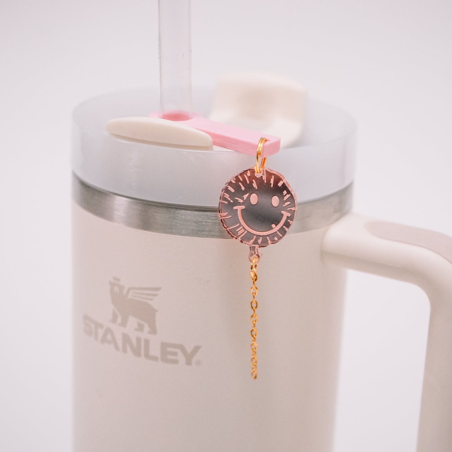 Smiley Balloon Straw Dangle