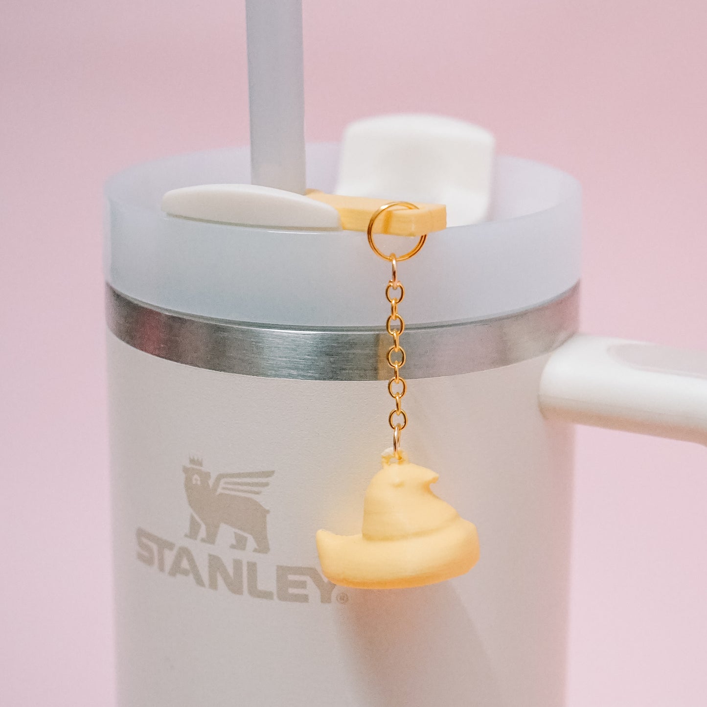 Marshmallow Chick Straw Dangle