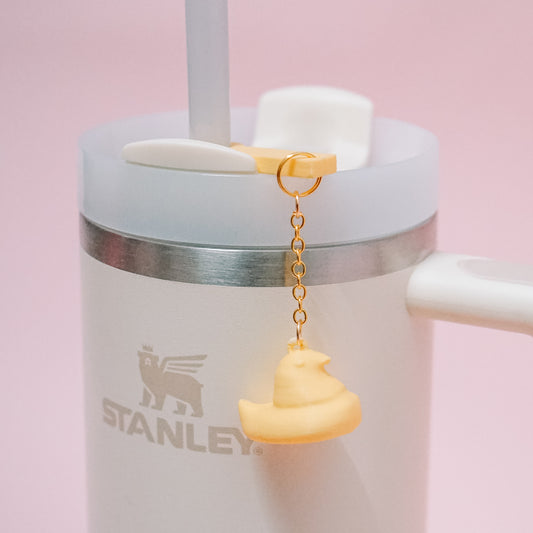 Marshmallow Chick Straw Dangle