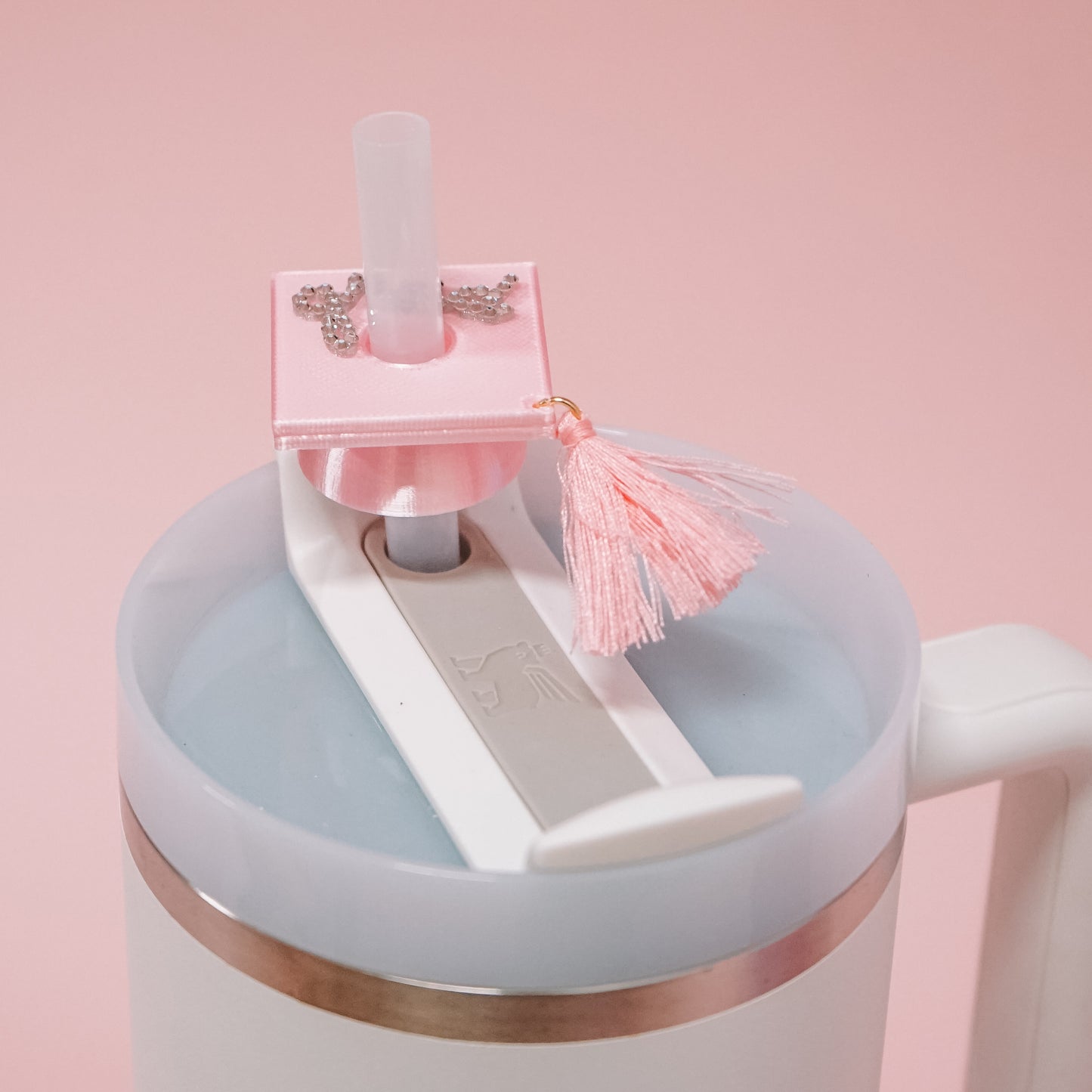 Grad Cap Straw Charm