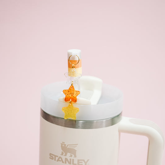 Candy Corn Star Charmed Straw Cover