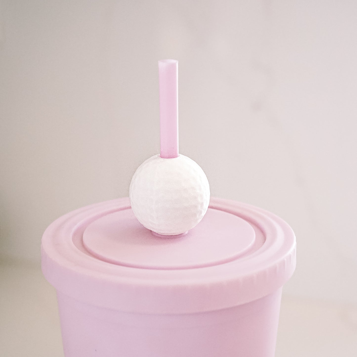 Golf Ball Straw Charm