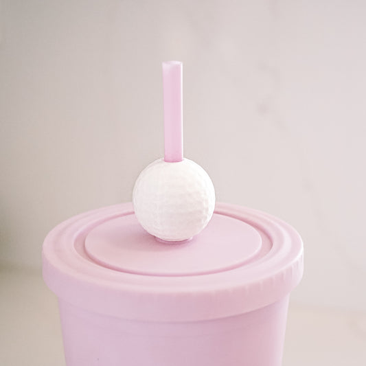 Golf Ball Straw Charm