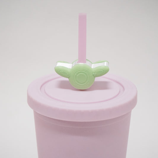Green Alien Macaron Straw Charm