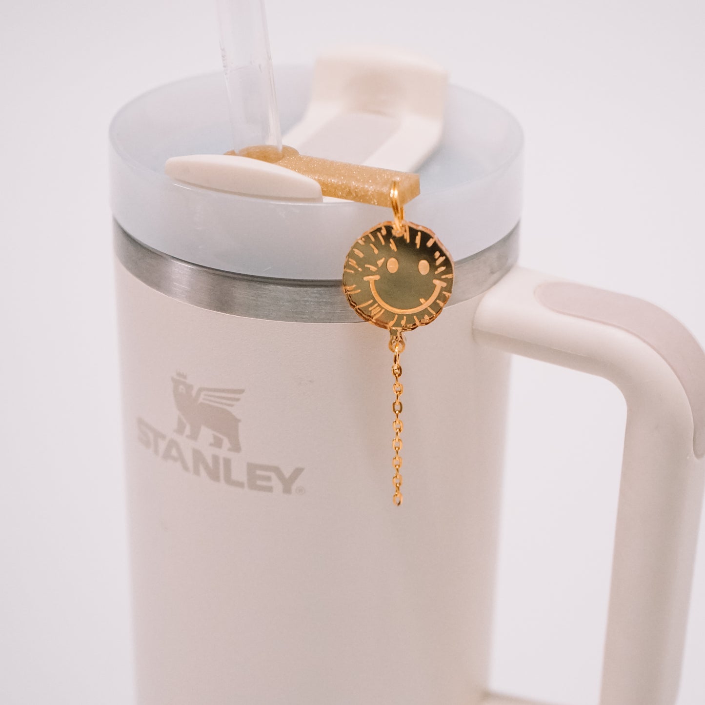 Smiley Balloon Straw Dangle