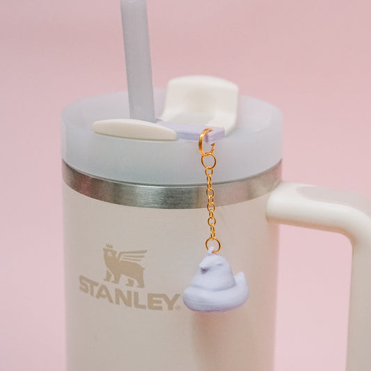 Marshmallow Chick Straw Dangle