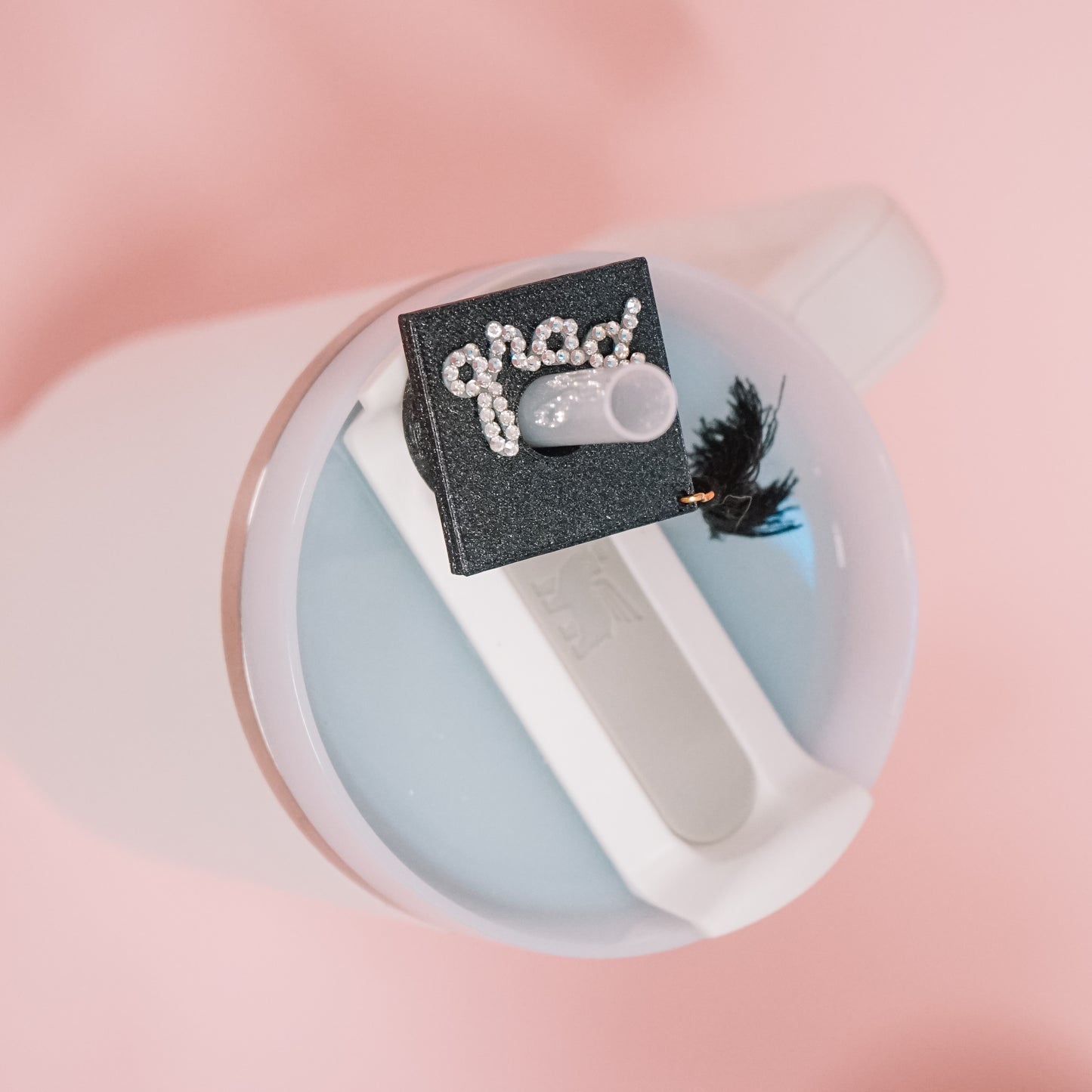 Grad Cap Straw Charm