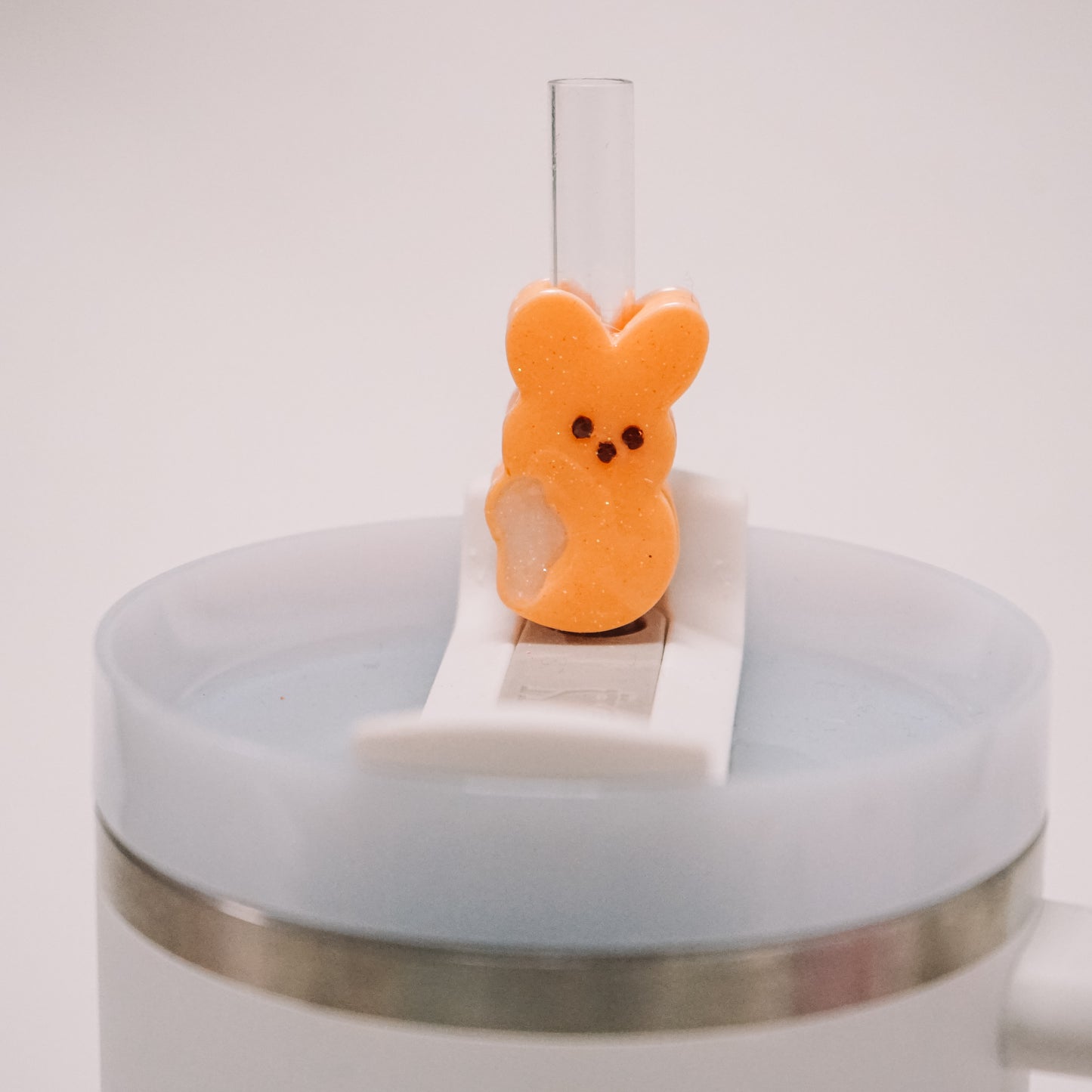 Marshmallow Bunny Straw Charm