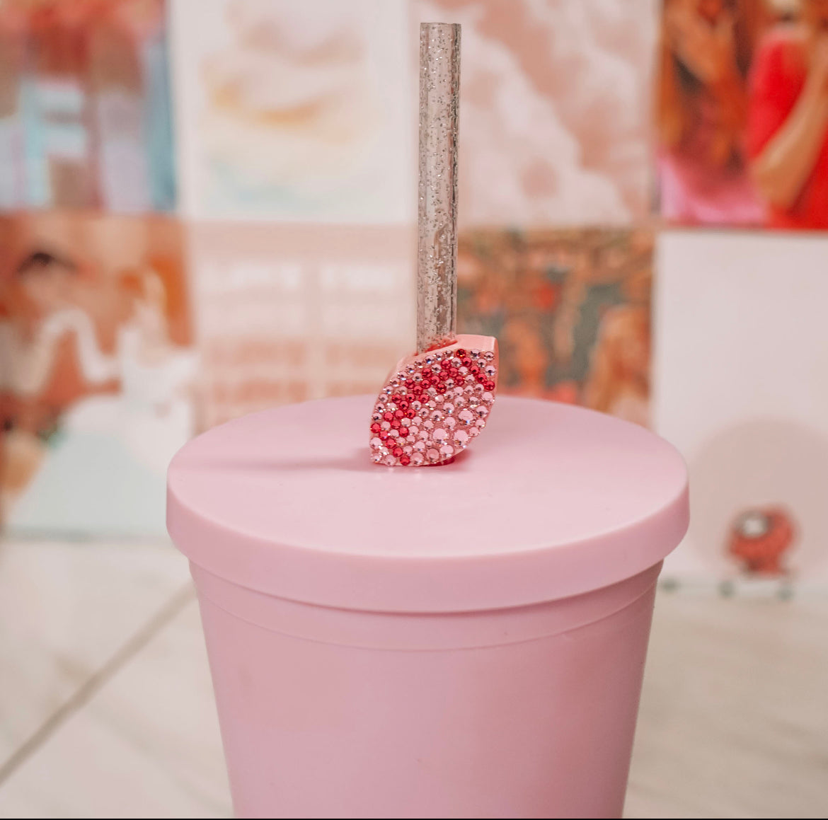 Crystal Football Straw Charm
