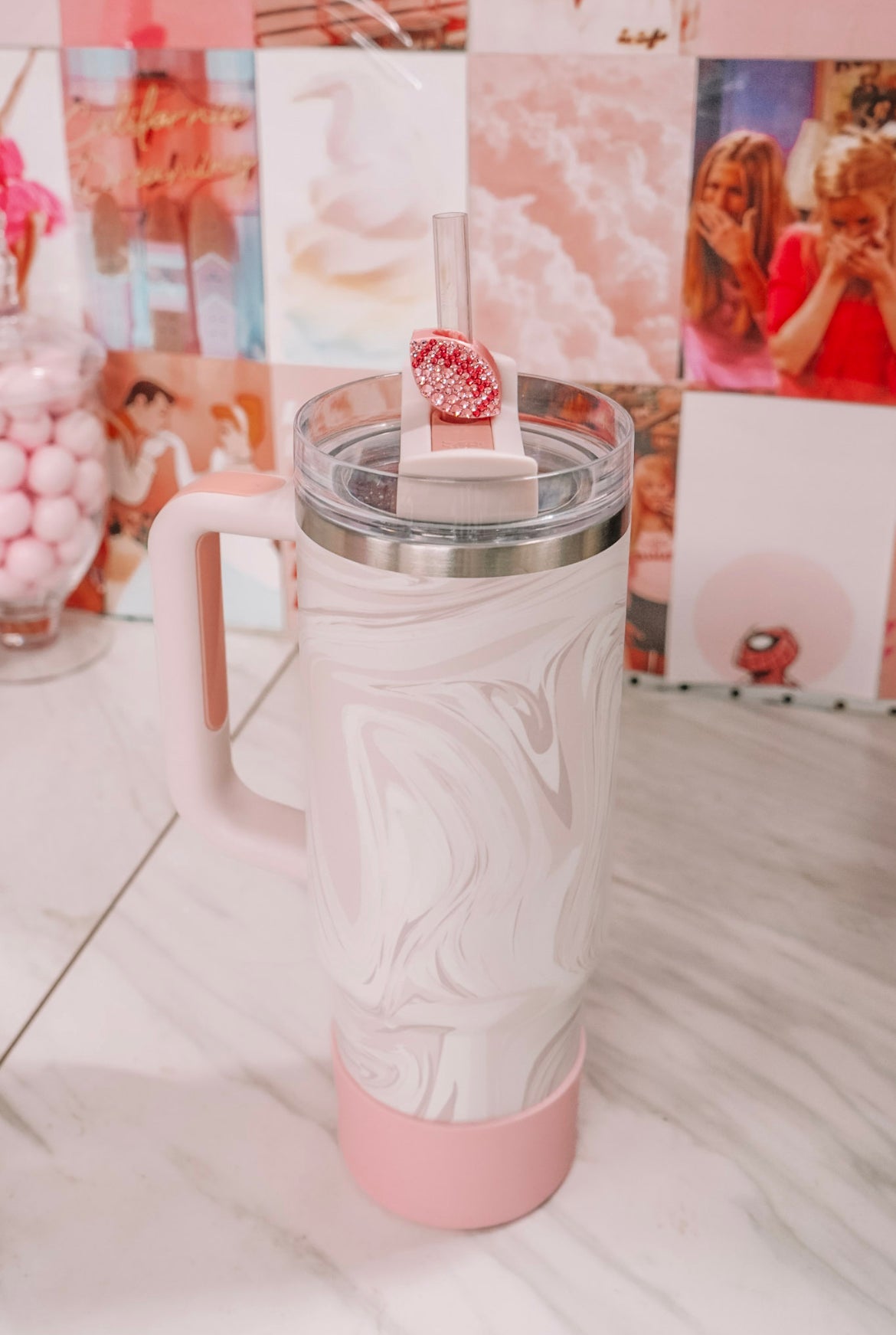 Crystal Football Straw Charm