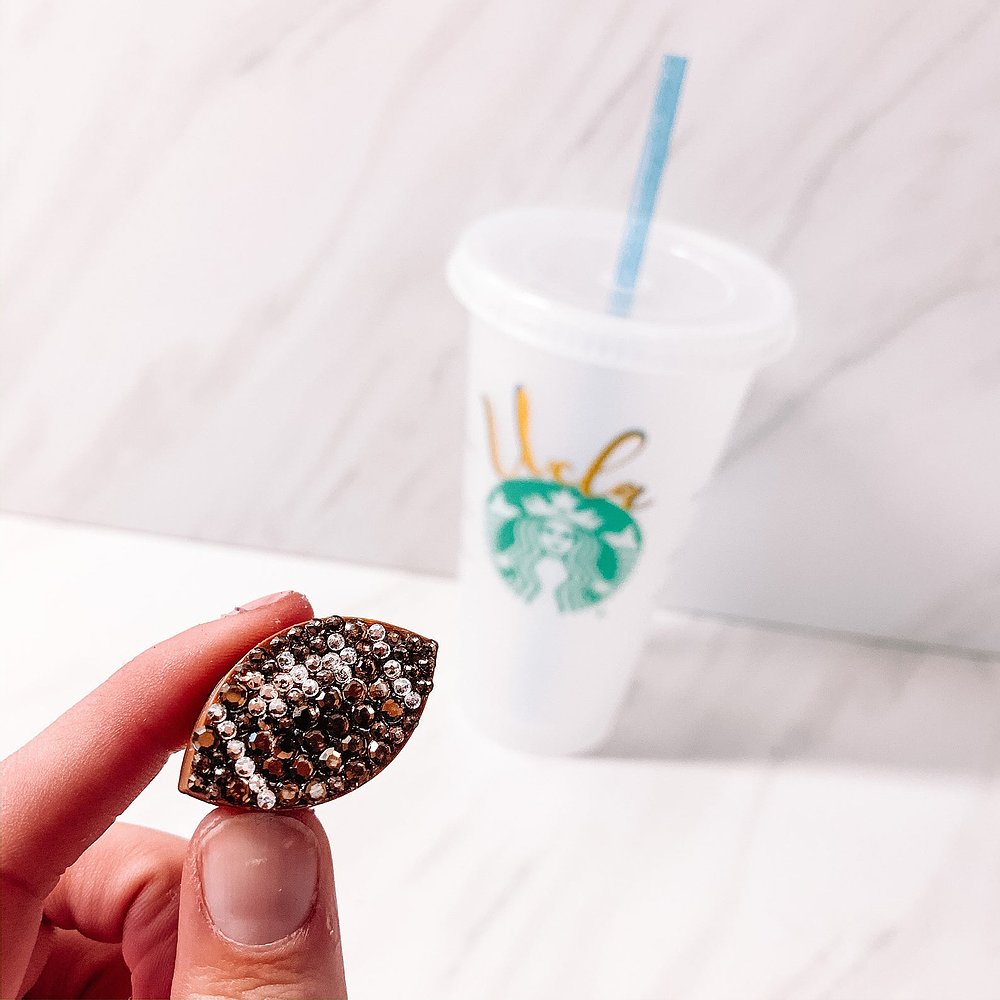 Crystal Football Straw Charm